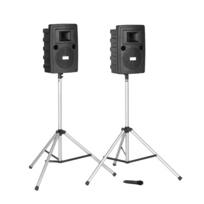 2-Speaker Sound System w/ Cordless Microphone