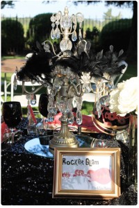 centerpieces | glam rock wedding table design