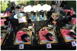 glam rocker table | glam rock wedding table design