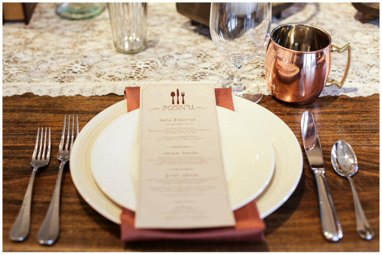 copper mug place setting