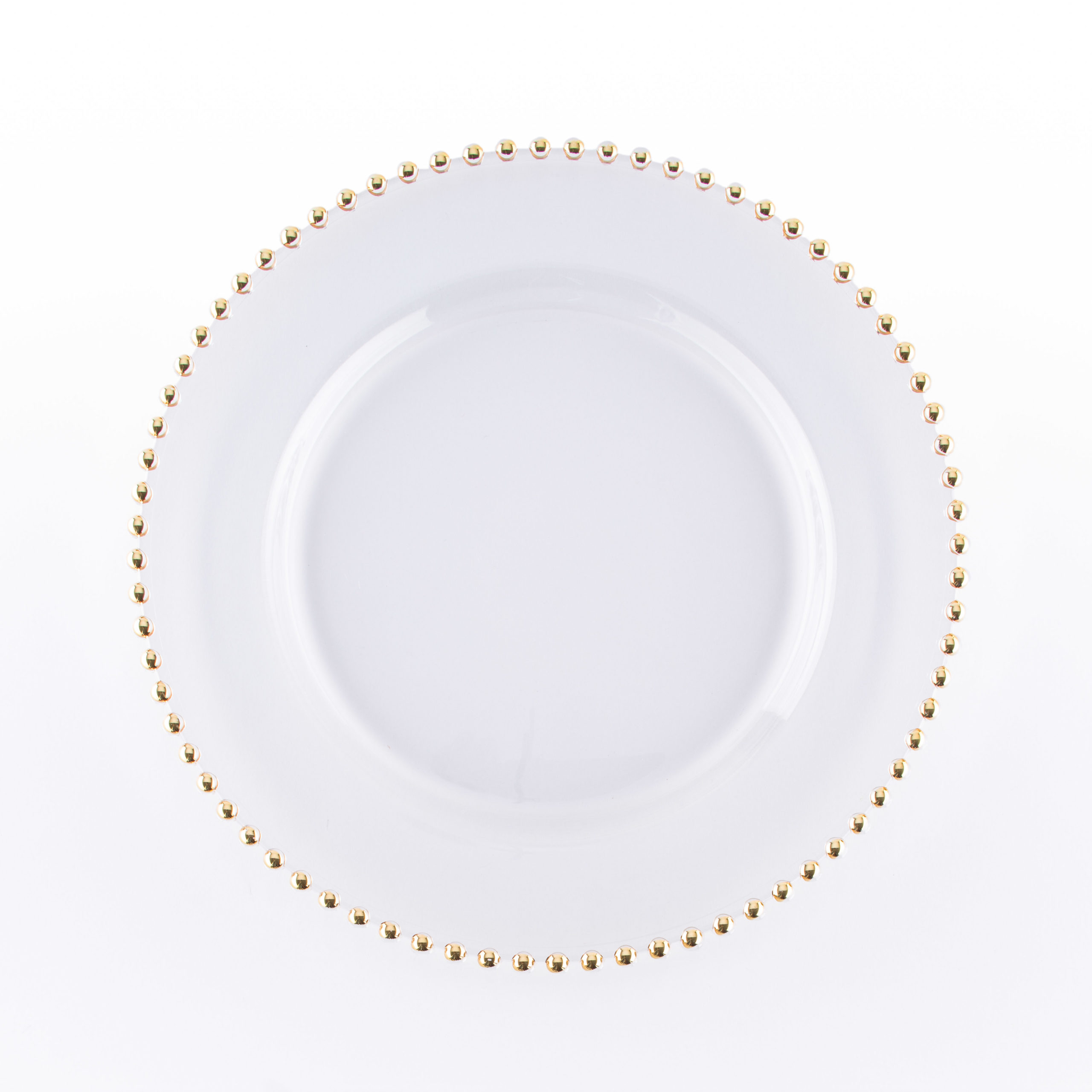 Clear chargers with gold on sale beads