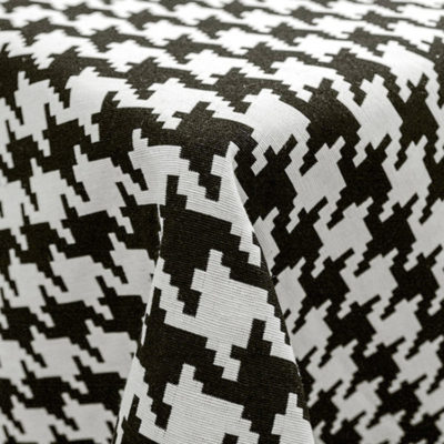 Houndstooth Black and White Linen