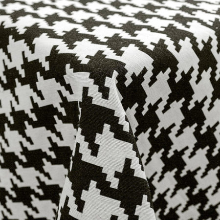 Houndstooth Black and White Linen