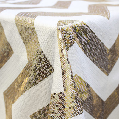 Overlay Chevron White & Gold Runner