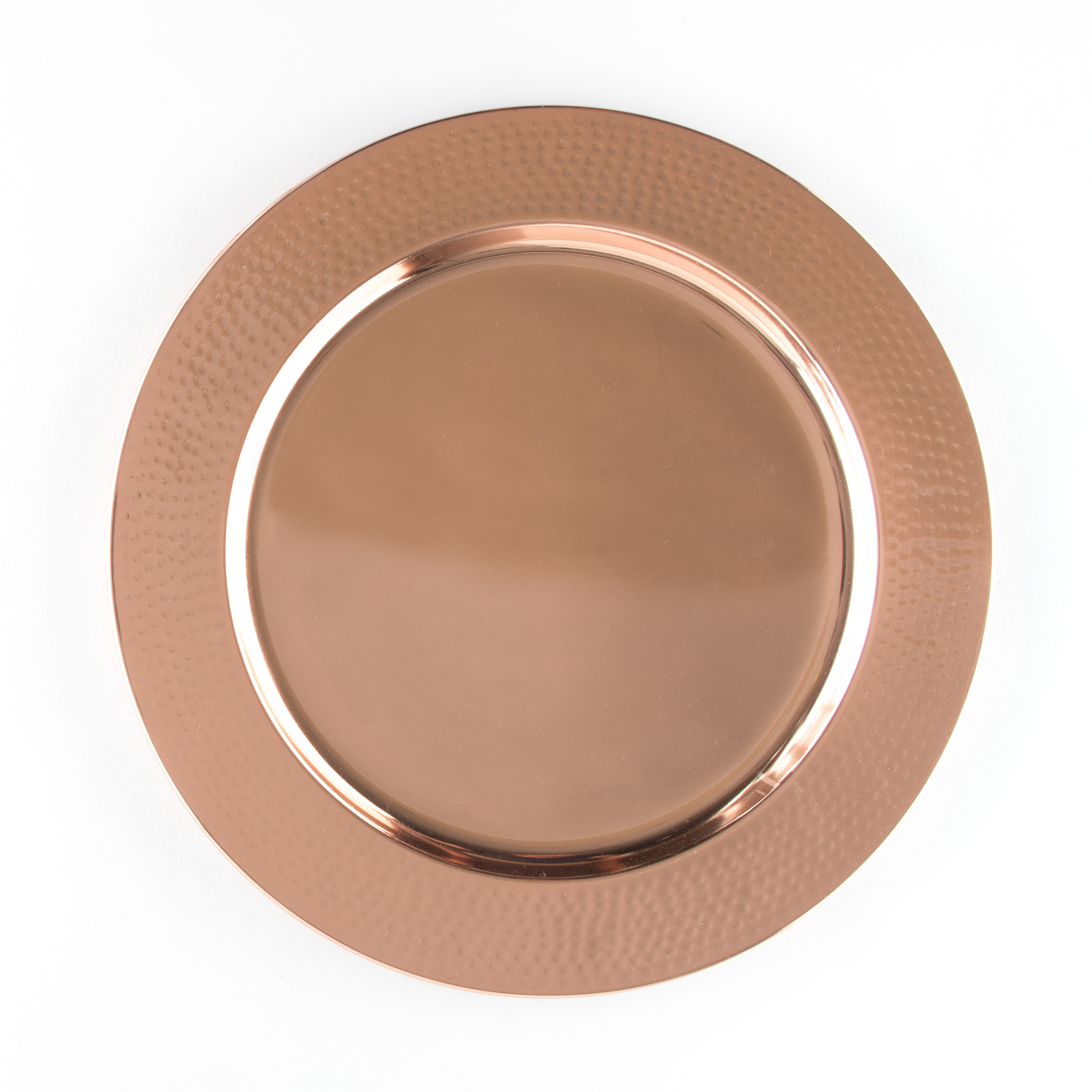 Hammered Copper Charger, Round | Encore Events Rentals : Encore Events ...