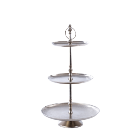Tray, 3-Tiered, Fancy Stainless, 17” x 28”