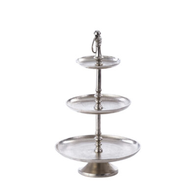 3-Tiered Fancy Stainless Tray, 12” x 23”