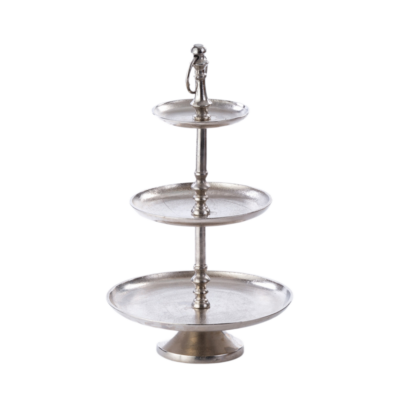 3-Tiered Fancy Stainless Tray, 12” x 23”