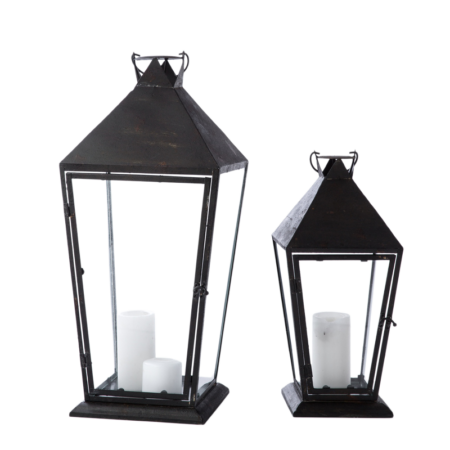 Iron Rustic Tapered Lanterns