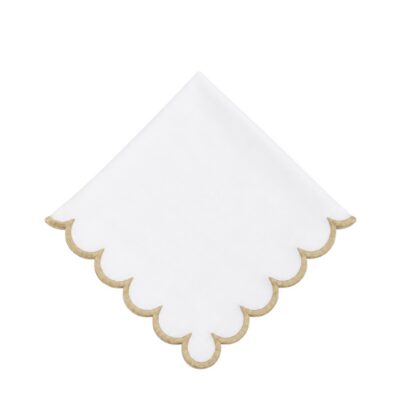 Scalloped Napkin, Champagne Trim