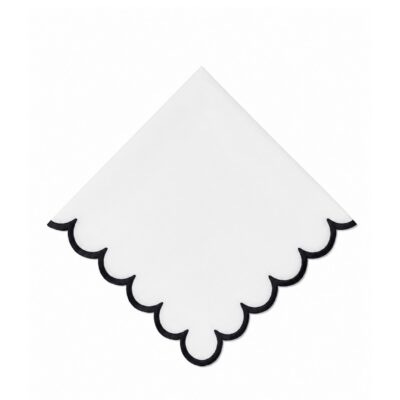 Scalloped Napkin, Black Trim