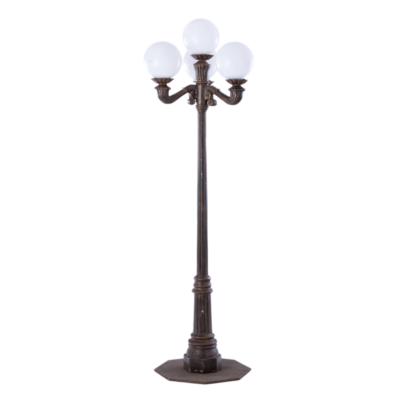 New Orleans Lamp, 4 Globe, Brown