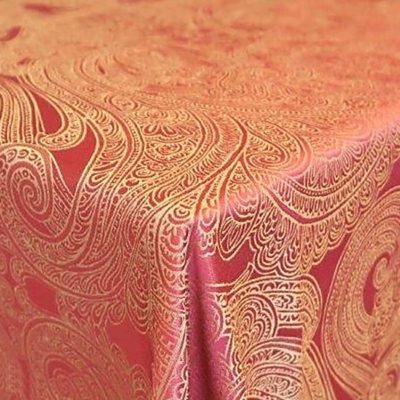 Paisley Terracotta Linen