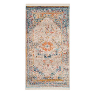 Area Rug, Persian Orange & Blue