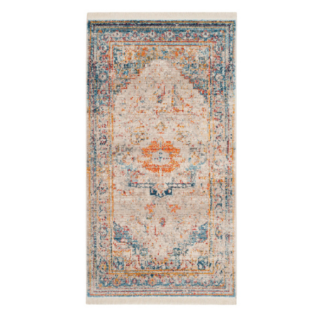 Area Rug, Persian Orange & Blue