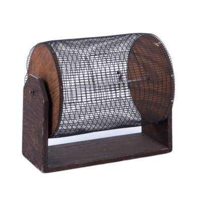 Raffle Drum, Wood with Black Wire