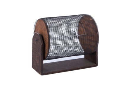 Raffle Drum, Wood with Black Wire