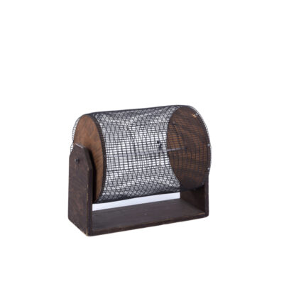 Raffle Drum, Wood with Black Wire