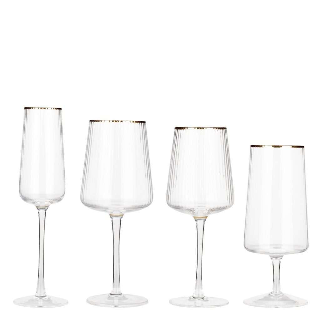 Glass With Gold Rim Spectra Gold Rim Glassware | Encore Events Rentals