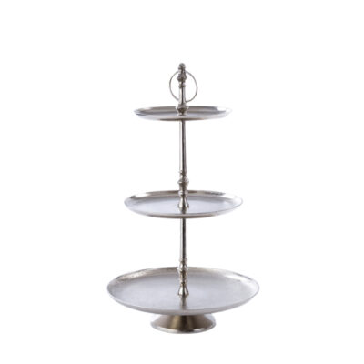 Tray, 3-Tiered, Fancy Stainless, 17” x 28”
