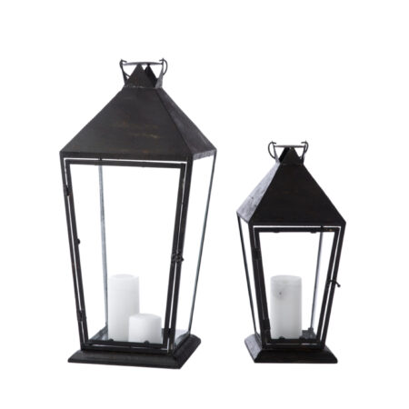 Iron Rustic Tapered Lanterns