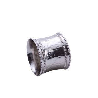 Napkin Ring, Silver Hammered