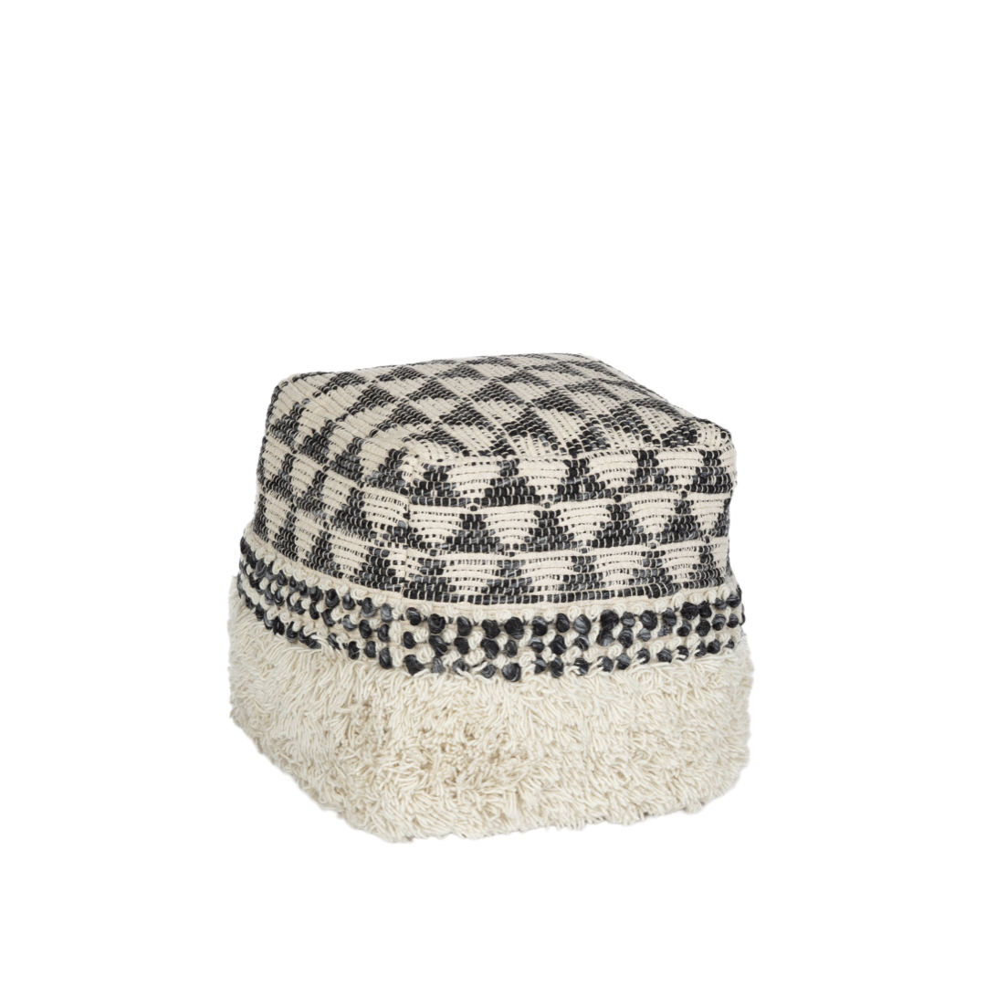 Geo Charcoal Pouf