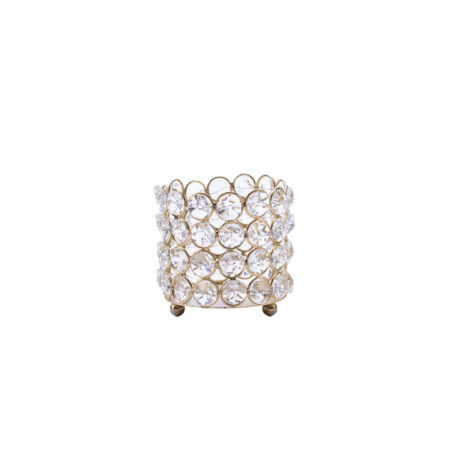 Round Gold Crystal Votive