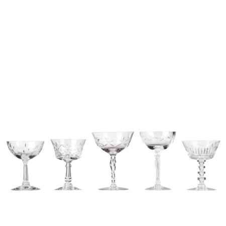 Vintage Crystal Cut Coupes, Assorted