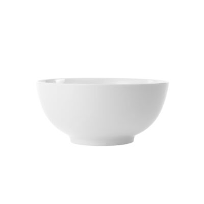 White Round, Footed, 3 qt