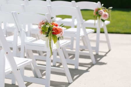 White Wooden Folding Chair with White Padded Seat - Image 2